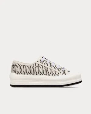 Walk'n'Dior Platform Embroidered Cotton with White and Black Miss Dior Allover Motif Low Top Sneakers