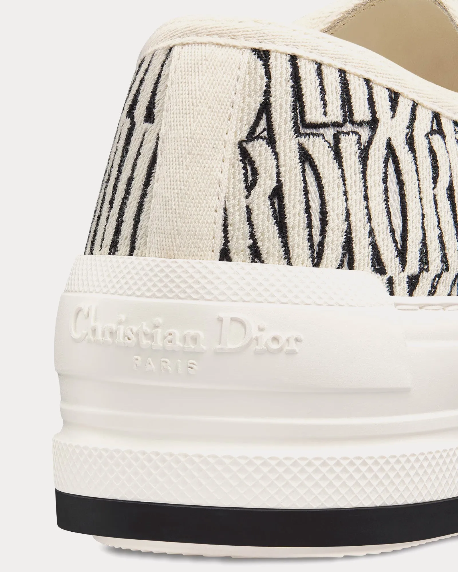Walk'n'Dior Platform Embroidered Cotton with White and Black Miss Dior Allover Motif Low Top Sneakers
