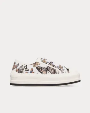 Walk'n'Dior Platform Yellow Multicolor Embroidered Cotton with Toile de Jouy Mexico Motif Low Top Sneakers