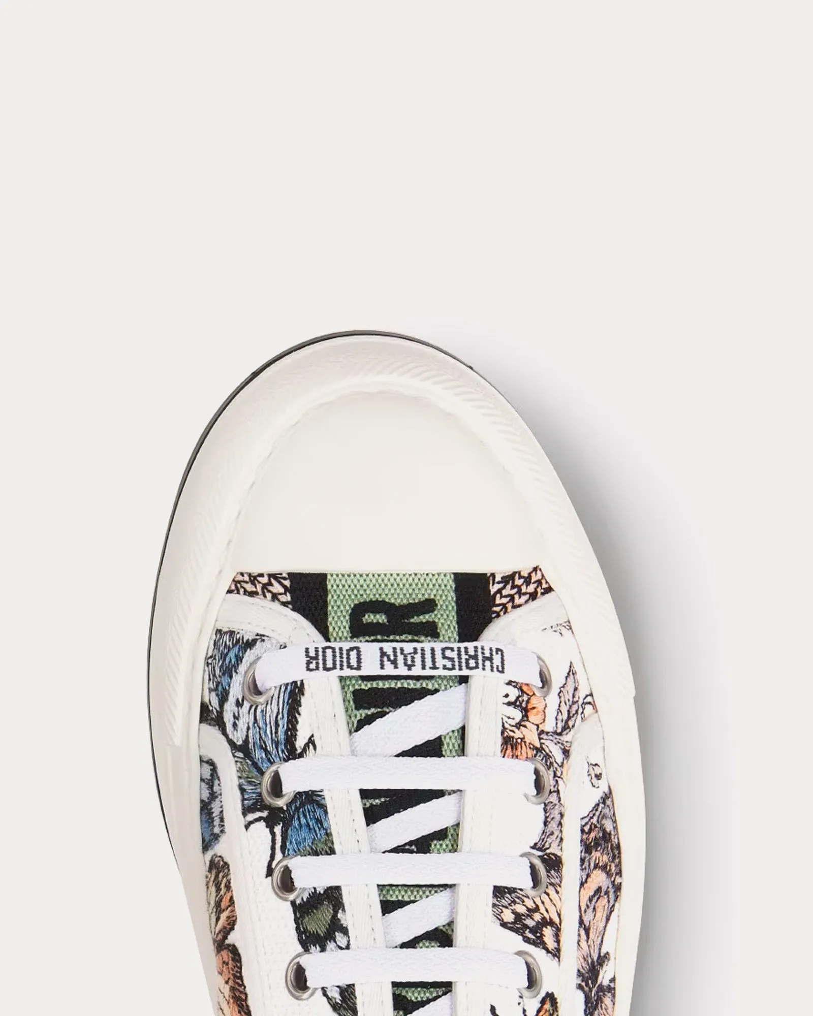 Walk'n'Dior Platform Yellow Multicolor Embroidered Cotton with Toile de Jouy Mexico Motif Low Top Sneakers