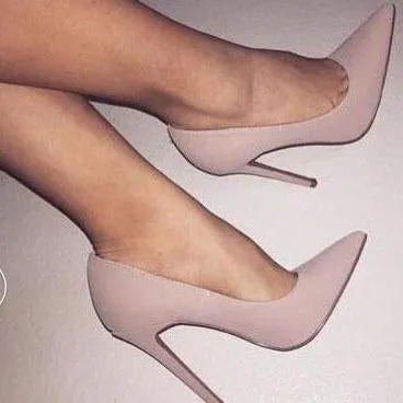 Work Point Toe Leather Sexy Low Pumps