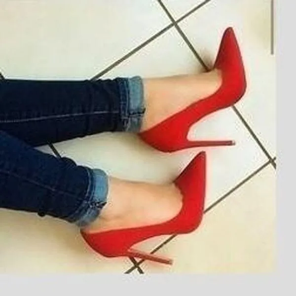 Work Point Toe Leather Sexy Low Pumps